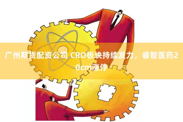 广州期货配资公司 CRO板块持续发力，睿智医药20cm涨停